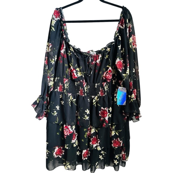 J for Justify Black Ruffled Mini Dress - Picture 3 of 6